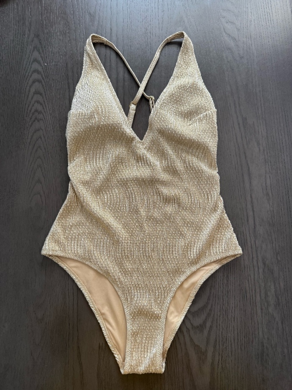 H&M Women’s Beige/ Gold Swimsuit Size 4